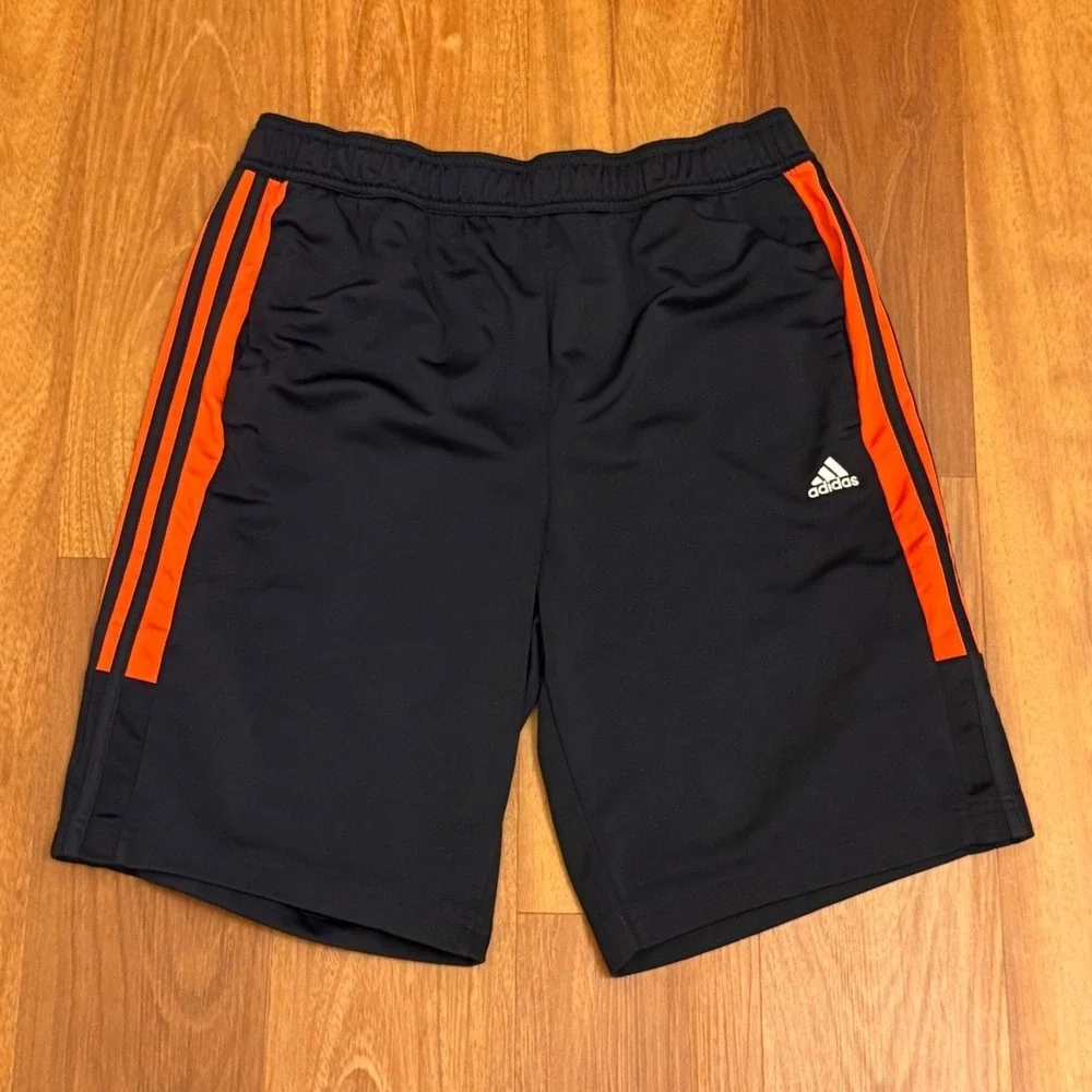 Adidas Navy & Red Striped Athletic Shorts Men's Size Large